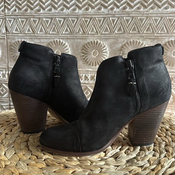 Rag & Bone Margot Double Zip Ankle Booties - Black Waxed Suede Women’s 7 - Picture 5 of 7